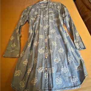 GAP Light Blue Paisley Shirt Dress
